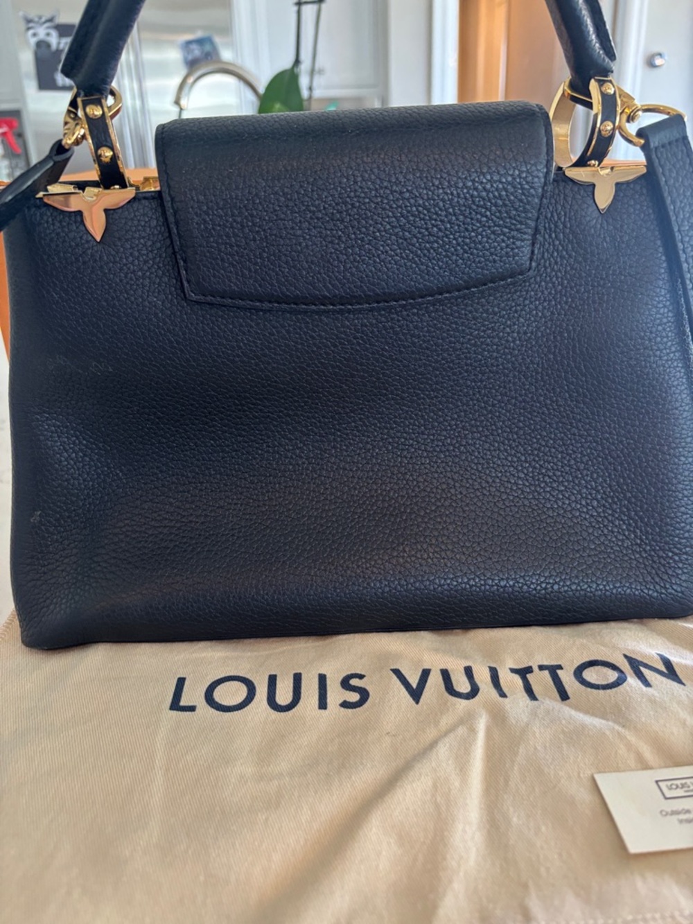 Louis Vuitton Black Classic Top Handle Bag with Gold Hardware - Picture 7 of 11